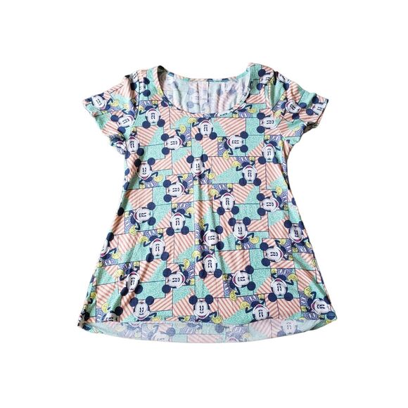 LuLaRoe Womens Size Small Mickey Mouse Geometric Irma Tunic Shirt - Picture 1 of 7